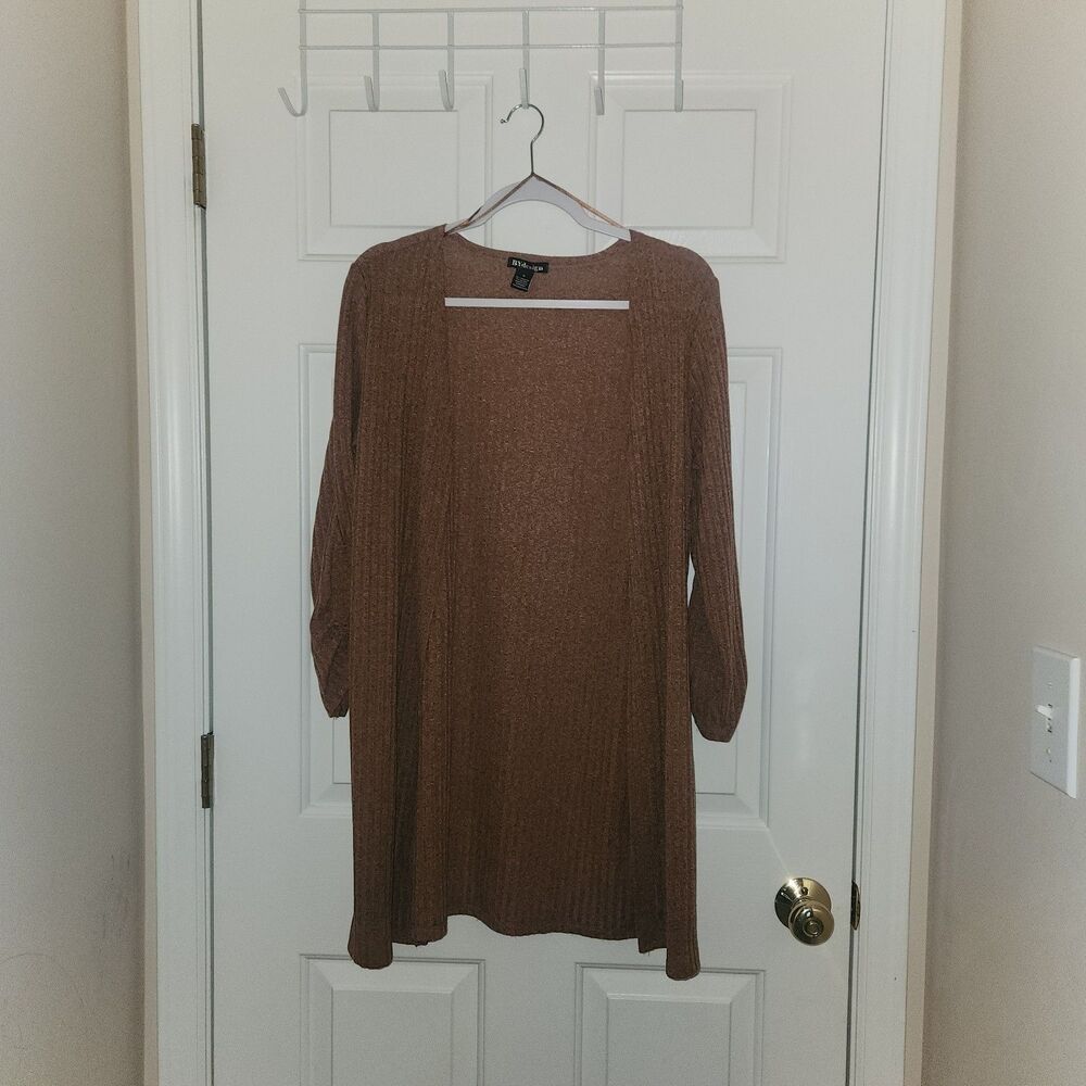 By Design Womens Open Soft Cardigan Sweater Pink Rose Gold Size M